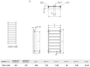 Grzejnik łazienkowy dekoracyjny LUNGO METALIC GREY 132x50 LaVita