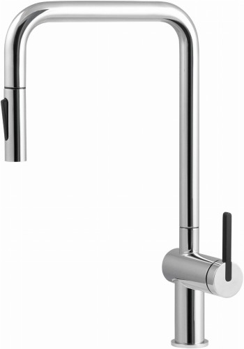 Bateria kuchenna z wyciąganą wylewką chrom Momi Deante