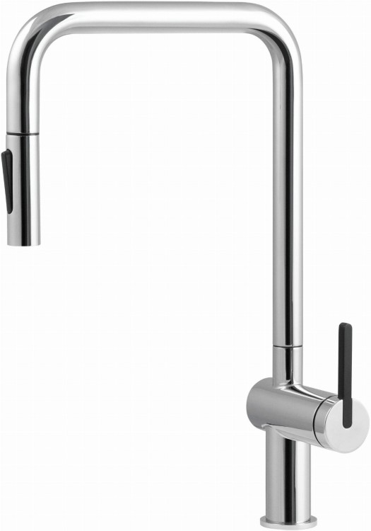 Bateria kuchenna z wyciąganą wylewką chrom Momi Deante