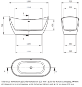Wanna akrylowa wolnostojąca owalna 160x72 Arnika Deante