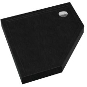 Brodzik pięciokątny Cameron Black Stone 90x90 Schedpol Schedline, czarny