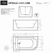 Wanna narożna UPSALA LINE lewa 140x75 AD NATURALNIE