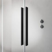 Outlet Drzwi Furo Black DWJ 140 Radaway prawe + brodzik Kyntos F 140x80