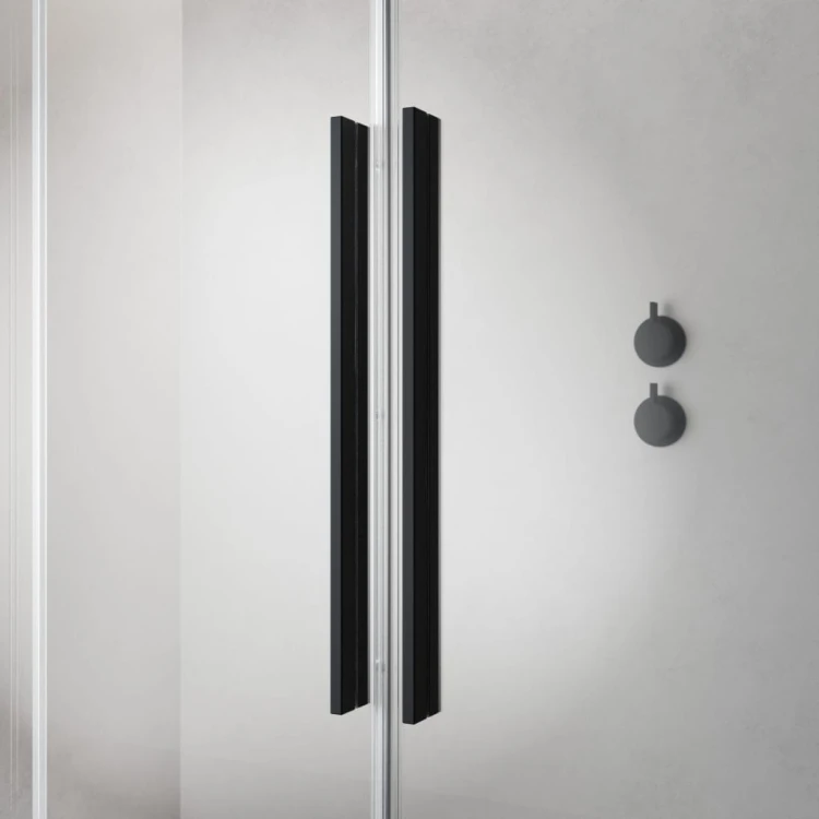 Outlet Drzwi Furo Black DWJ 140 Radaway prawe + brodzik Kyntos F 140x80