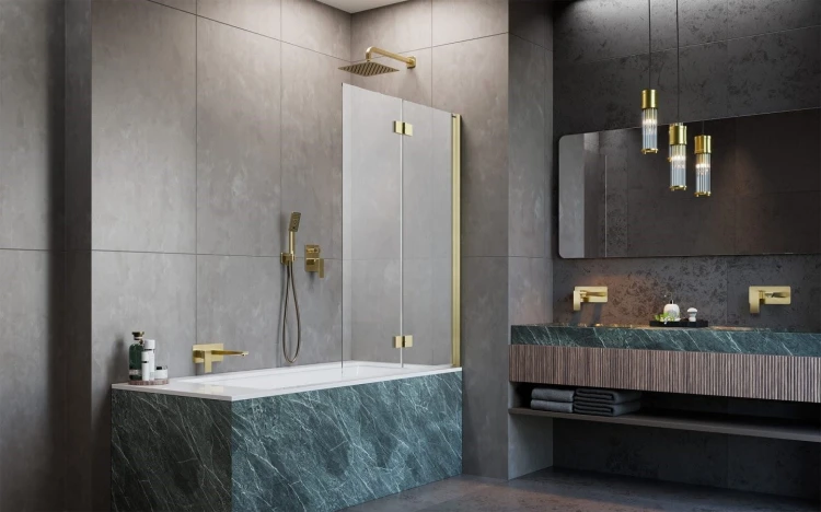 Parawan nawannowy Radaway Nes Brushed Gold PND I prawy