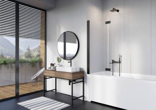 Parawan nawannowy Radaway Nes Black PND I lewy