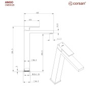 Bateria umywalkowa ango cmb3029gm gunmetal