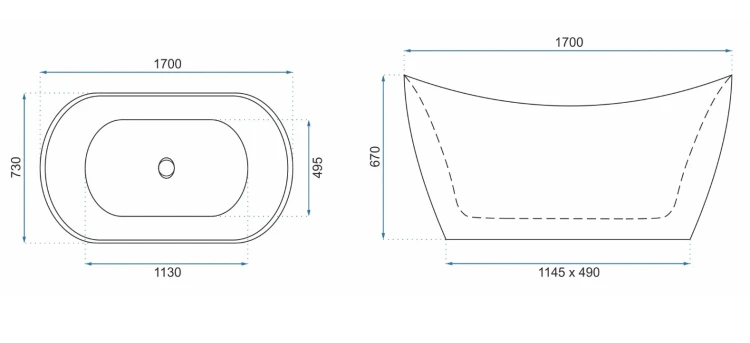 Wanna wolnostojąca biała Kerrano 170 REA
