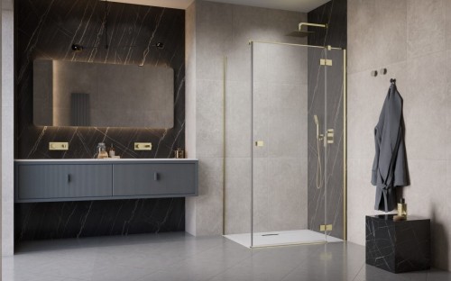 Kabina prysznicowa Radaway Essenza 8 Brushed Gold KDJ prawa