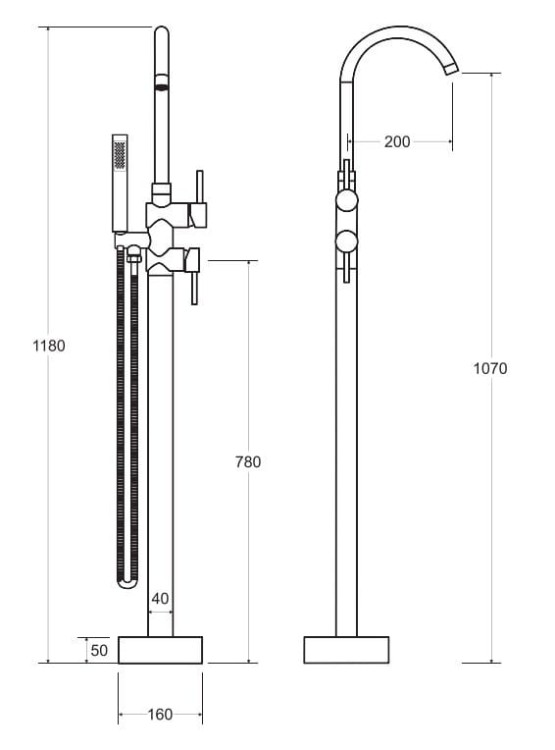 Wanna wolnostojąca Besco VIYA B&amp;W 160x70 + bateria Illusion I