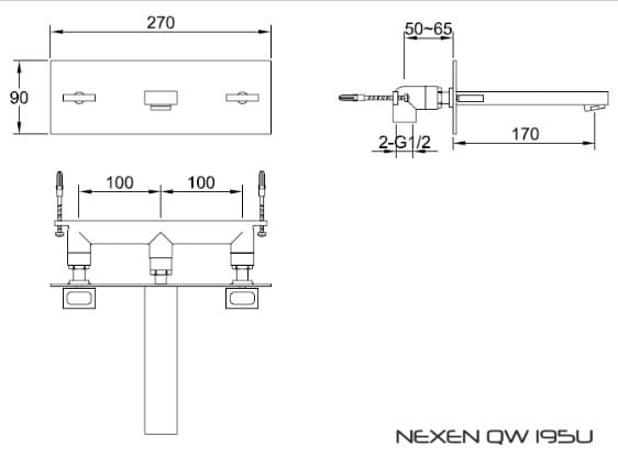 Bateria umywalkowa podtynkowa KOHLMAN Nexen QW195U