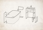 Taboret - stolik łazienkowy Mokko Deante ADMN51T