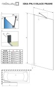 Parawan nawannowy Radaway Idea Black PNJ II Frame 60x150