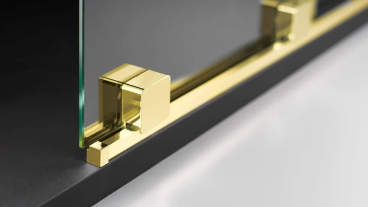 Ścianka prysznicowa walk-in 140x195 złota Prizma Deante