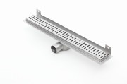Odpływ liniowy ścienny z flanszą i metalowym syfonem Kesmet 50 cm z rusztem Wave In