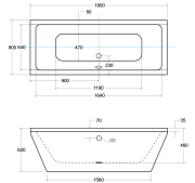 Wanna wolnostojąca Besco VERA 180x80 cm biała