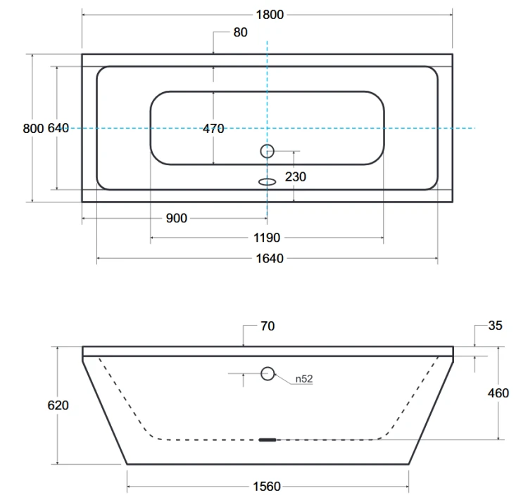 Wanna wolnostojąca Besco VERA 180x80 cm biała