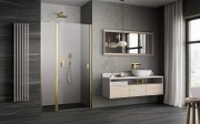 Drzwi prysznicowe Radaway Nes Brushed Gold DWJ II lewe
