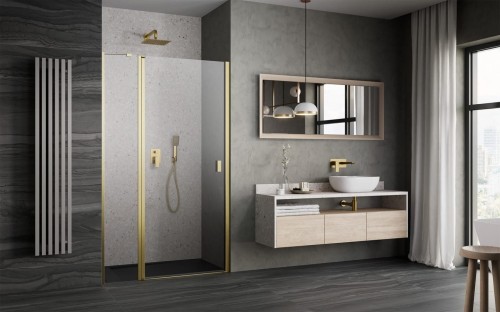Drzwi prysznicowe Radaway Nes Brushed Gold DWJ II lewe