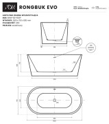 Wanna wolnostojąca Rongbuk Evo 150x75 biała AD NATURALNIE