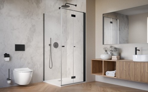 Kabina prysznicowa Radaway Nes 8 Black KDJ B 90x90x200 prawa