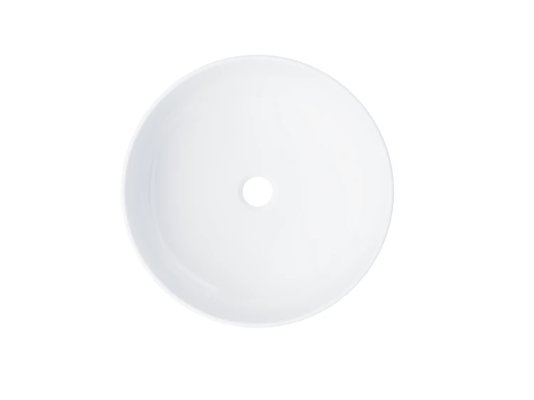 Wolnostojąca umywalka nablatowa corsan 649988 okrągła biała 41,5 x 41,5 x 13,5 cm z korkiem czarnym