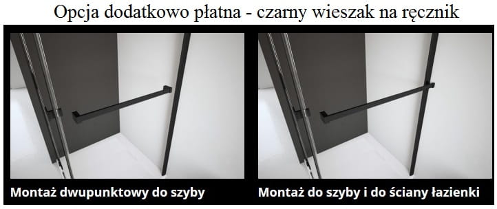Kabina Radaway Modo New Black II 50x200 szkło przejrzyste