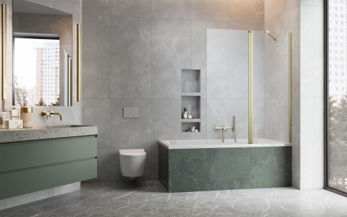 Parawan nawannowy Radaway Nes Brushed Gold PND II prawy