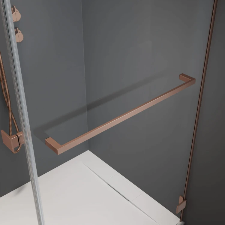 Drzwi prysznicowe Idea Brushed Copper DWJ Radaway prawe przejrzyste