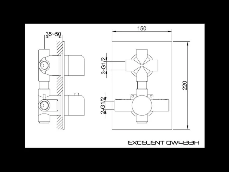 Bateria wannowa termostatyczna KOHLMAN Excelent QW433H