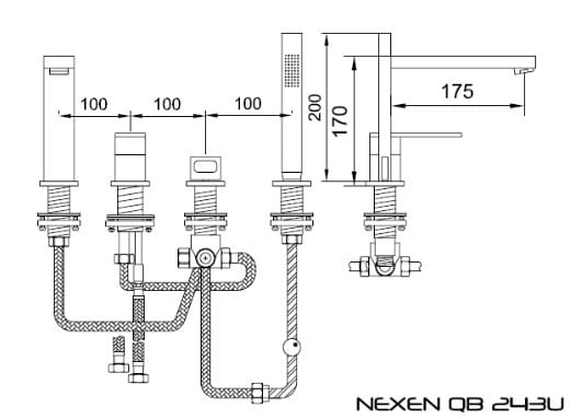 Bateria wannowa 4-otworowa KOHLMAN Nexen QB243U
