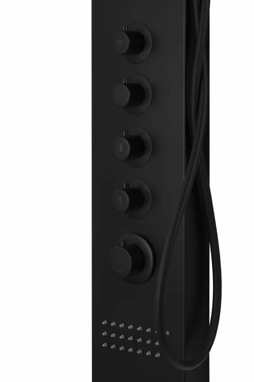 Corsan led kaskada a013a czarny z oświetleniem i termostatem