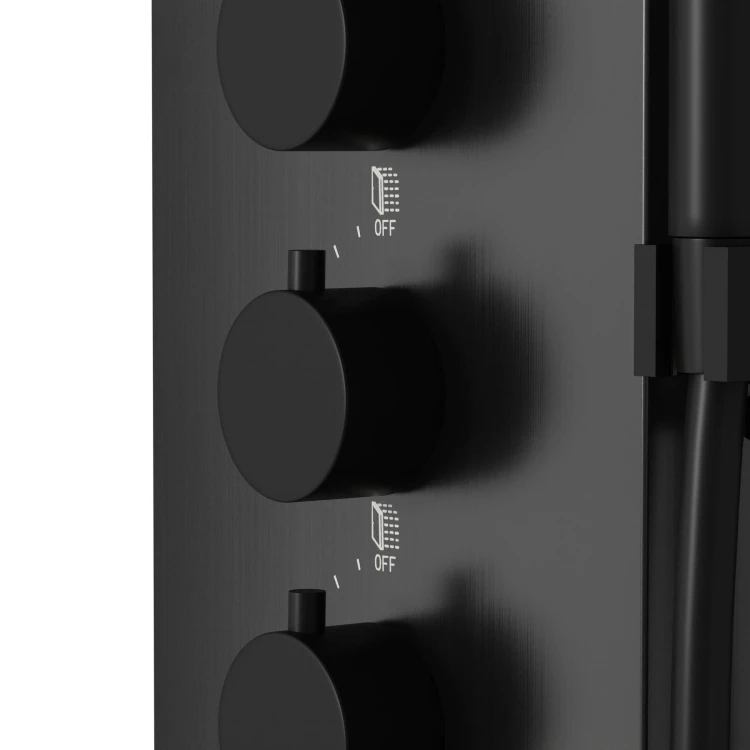 Panel prysznicowy corsan samsara termostat czarna stal deszczownica led