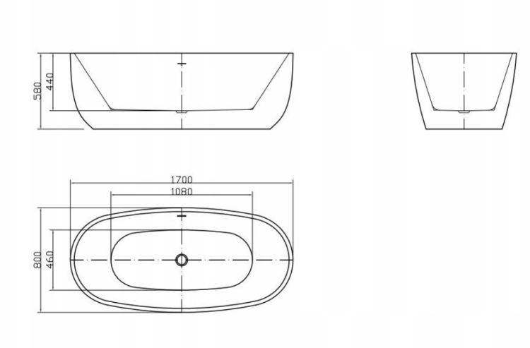Wanna wolnostojąca OTEMMA 170 cm AD NATURALNIE