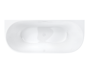 Wanna przyścienna wolnostojąca corsan mono 150 x 74 cm korek klik-klak biały