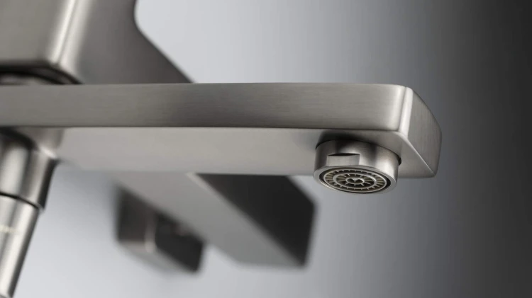 Bateria wannowa ścienna ze składaną wylewką titanium Blur Deante