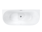 Wanna przyścienna wolnostojąca ze szczeliną corsan mono 160 x 75 cm korek chrom