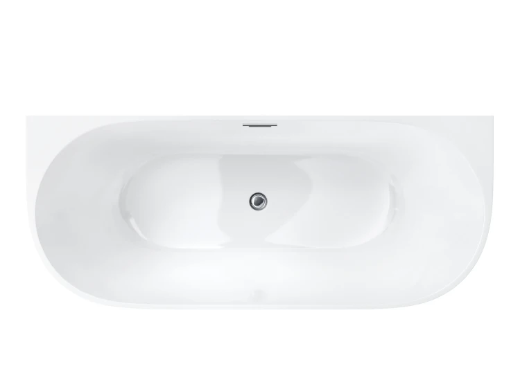 Wanna przyścienna wolnostojąca ze szczeliną corsan mono 160 x 75 cm korek chrom