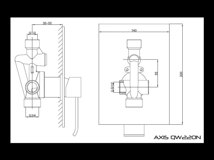 Bateria prysznicowa podtynkowa KOHLMAN Axis QW220N