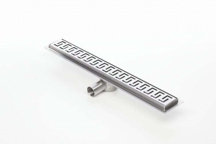 Odpływ liniowy z flanszą i metalowym syfonem Kesmet 120 cm z rusztem Greek