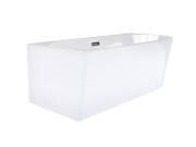 Wanna wolnostojąca narożna corsan intero 150 x 74 z szeroką krawędzią montaż lewostronny korek klik-klak czarny