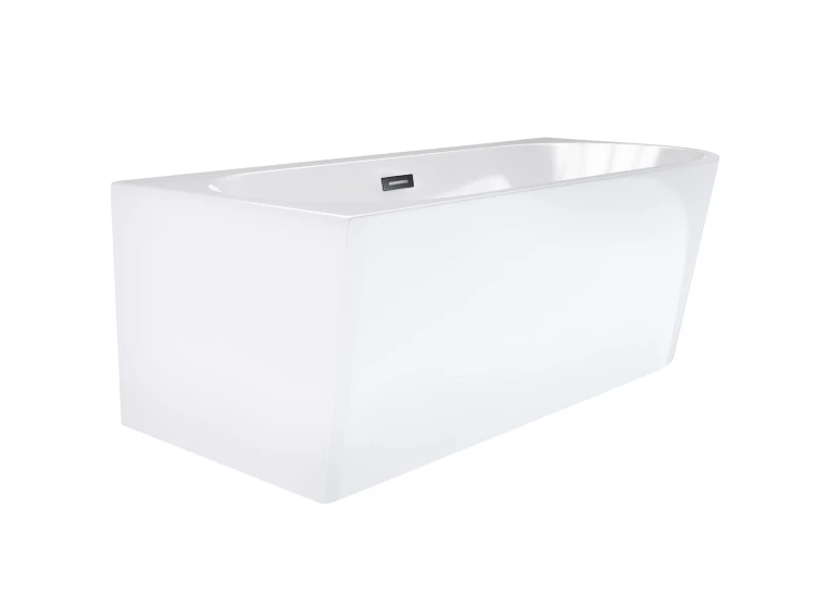 Wanna wolnostojąca narożna corsan intero 150 x 74 z szeroką krawędzią montaż lewostronny korek klik-klak czarny