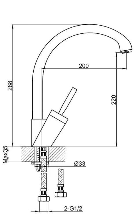 Bateria umywalkowa KOHLMAN Maxima QB156M