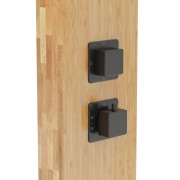 Panel prysznicowy corsan basti b-002tbl bambusowy z czarnym wykończeniem i termostatem