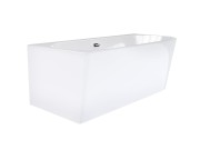 Wanna wolnostojąca narożna corsan intero 150 x 74 z szeroką krawędzią montaż lewostronny korek klik-klak chrom