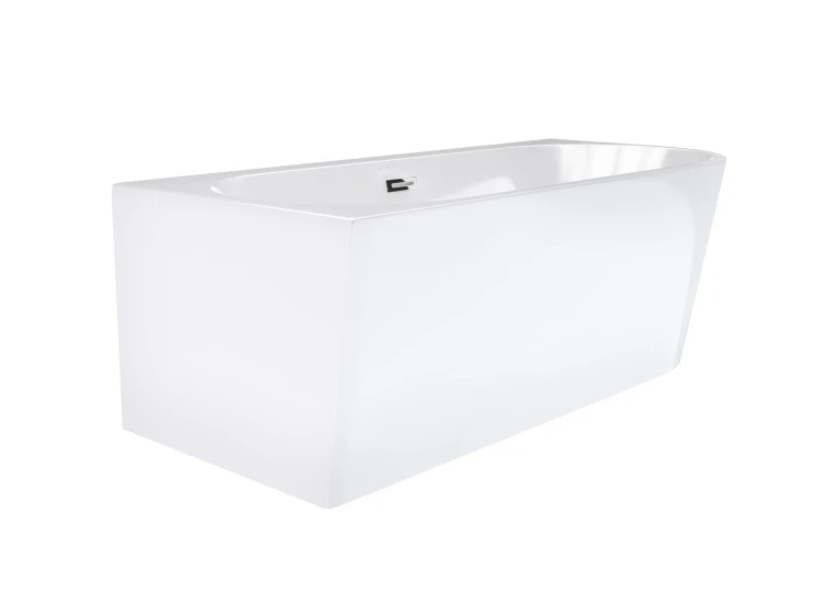 Wanna wolnostojąca narożna corsan intero 150 x 74 z szeroką krawędzią montaż lewostronny korek klik-klak chrom