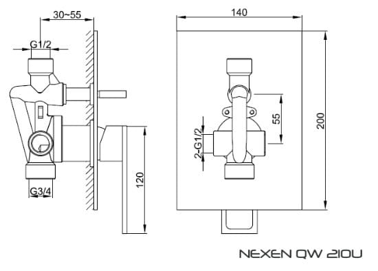 Bateria wannowa KOHLMAN Nexen QW210U