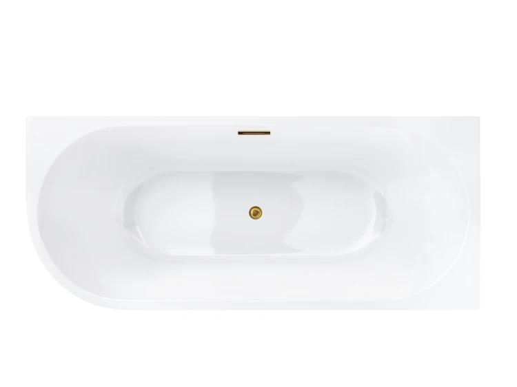 Wanna wolnostojąca narożna corsan intero 170 x 73 montaż prawostronny korek klik-klak szczotkowane złoto