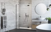 Drzwi prysznicowe Essenza Black DWJS 140x200 Radaway czarne prawe