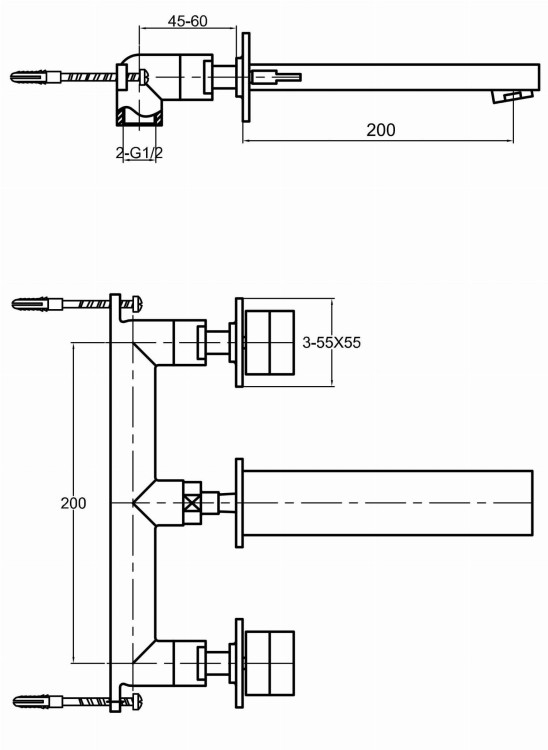 Bateria umywalkowa podtynkowa KOHLMAN Excelent QW193H